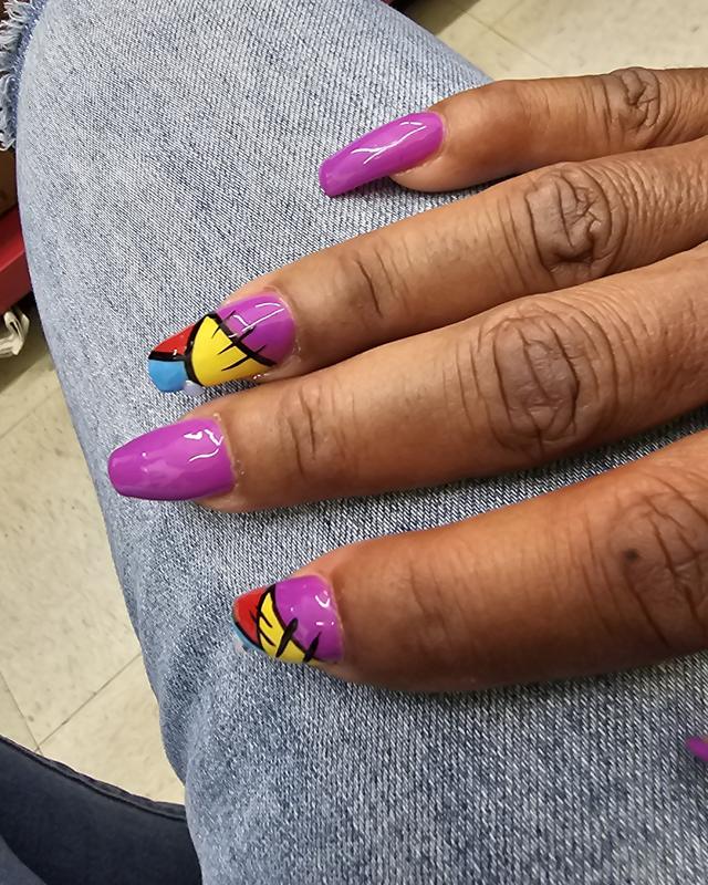 Pink pop art nails